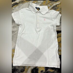 Polo by Ralph Lauren Kids White Polo Shirt with Pink Logo